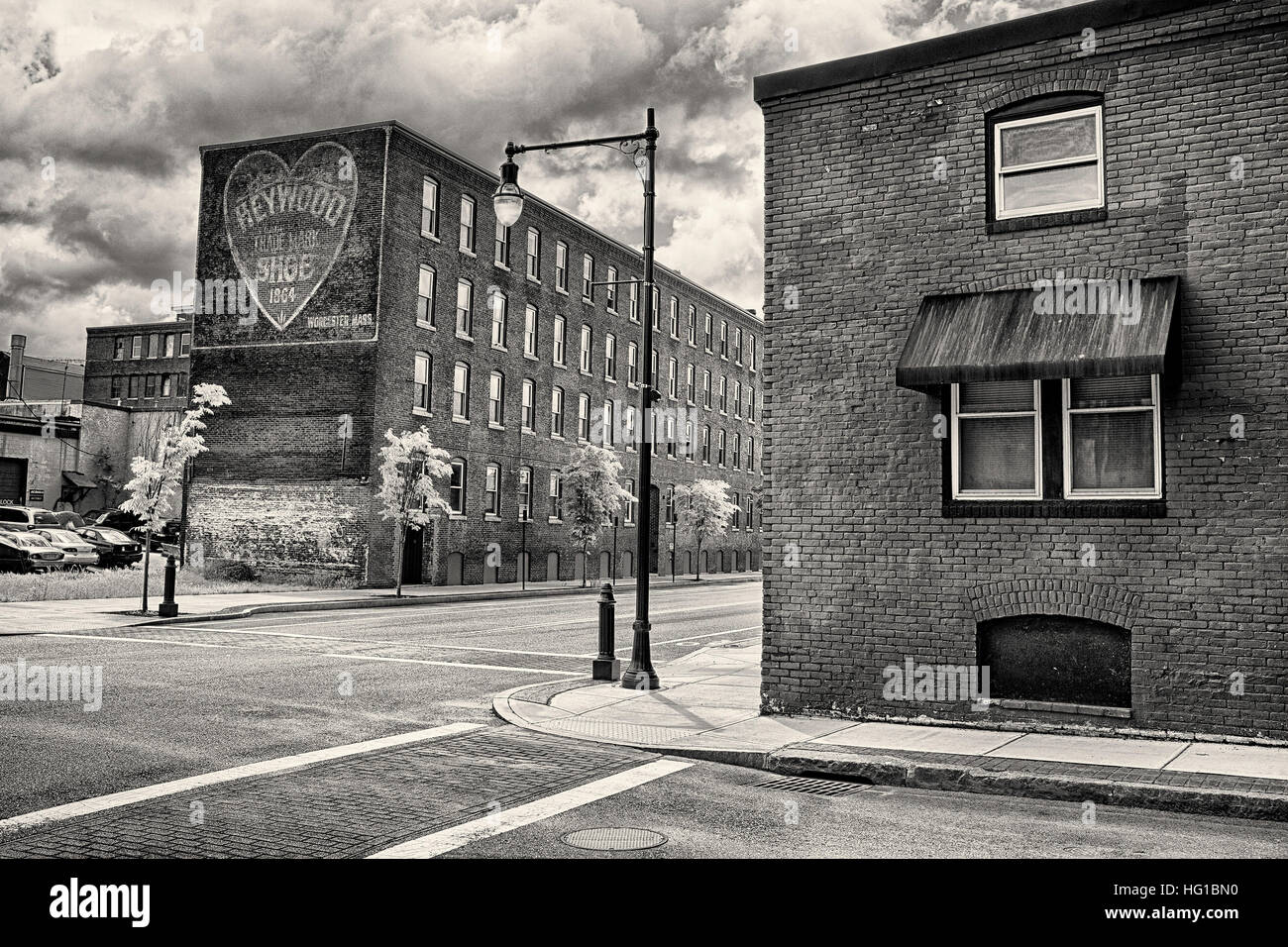 Heywood Boot and Shoe on Harding Street in Worcester, Massachusetts Stock Photo