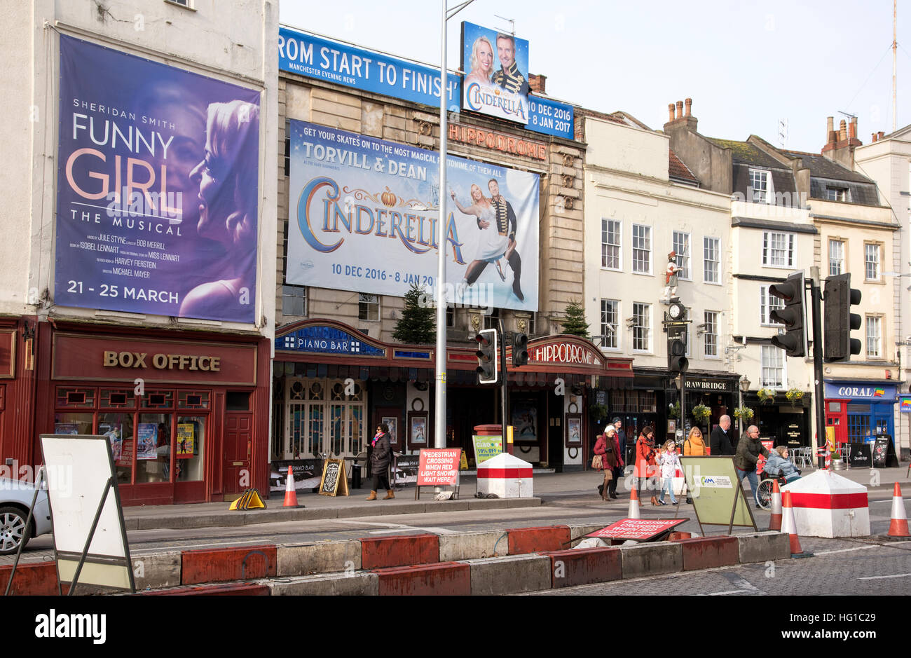 Bristol city centre Avon England UK The Hippodrome theatre and box