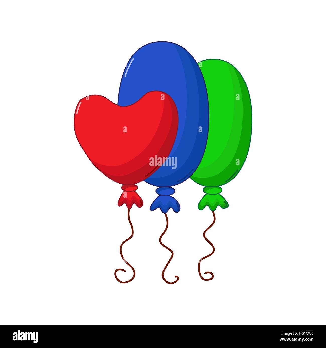 Three balloons icon in comics style on white background Stock Vector ...