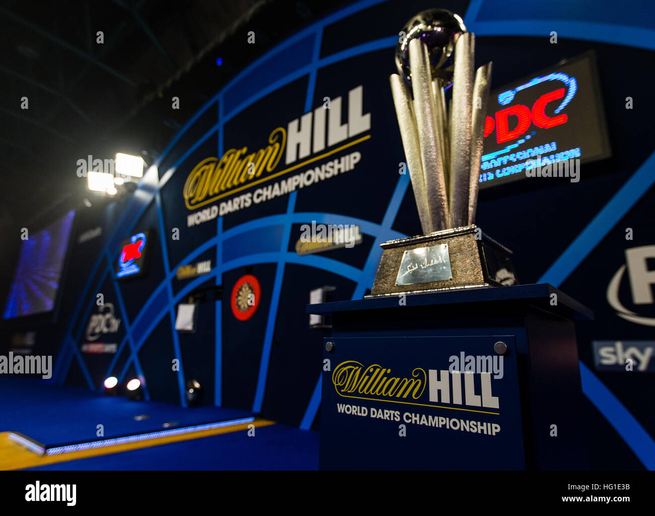 General view of the Sid Waddell trophy ahead of day fifteen of the