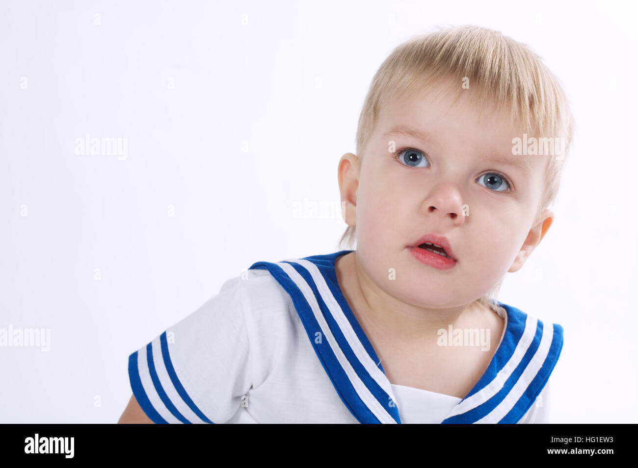 little boy on white background Stock Photo - Alamy
