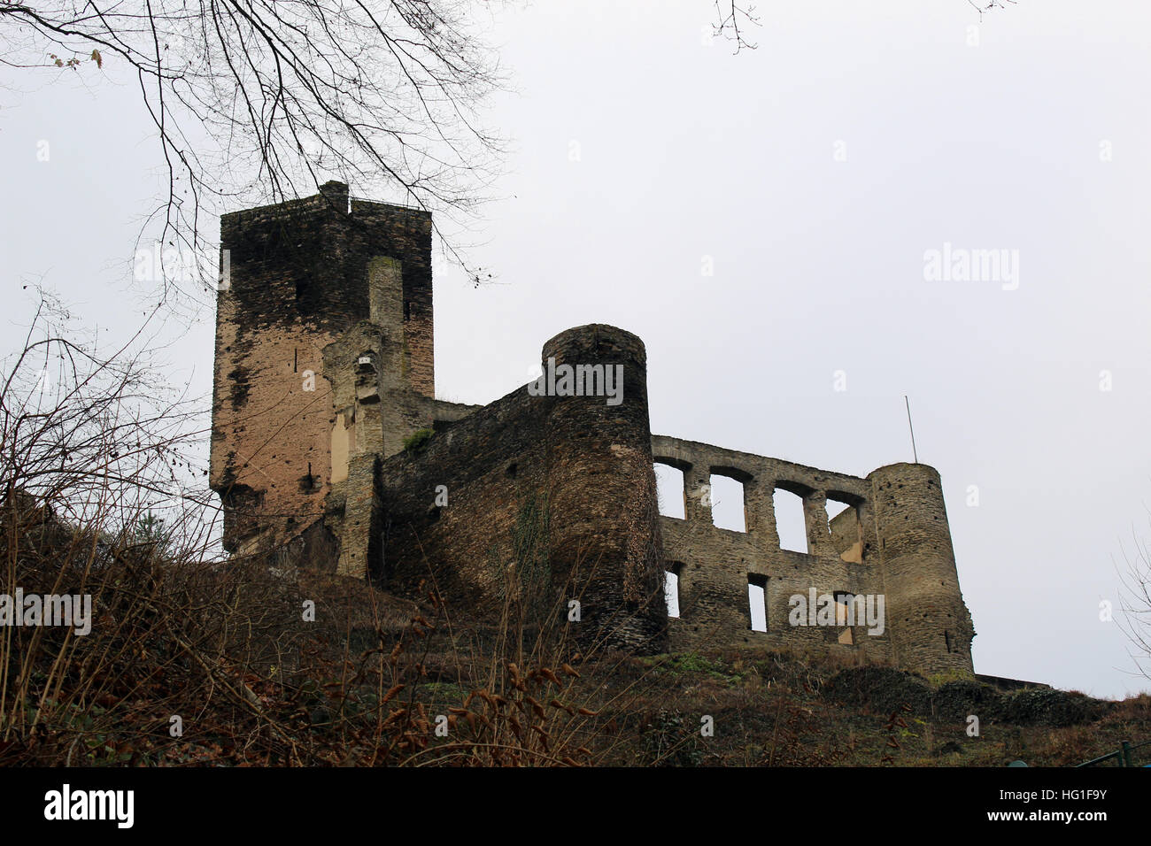 Castle ruin Metternich at Beilstein, Germany Stock Photo