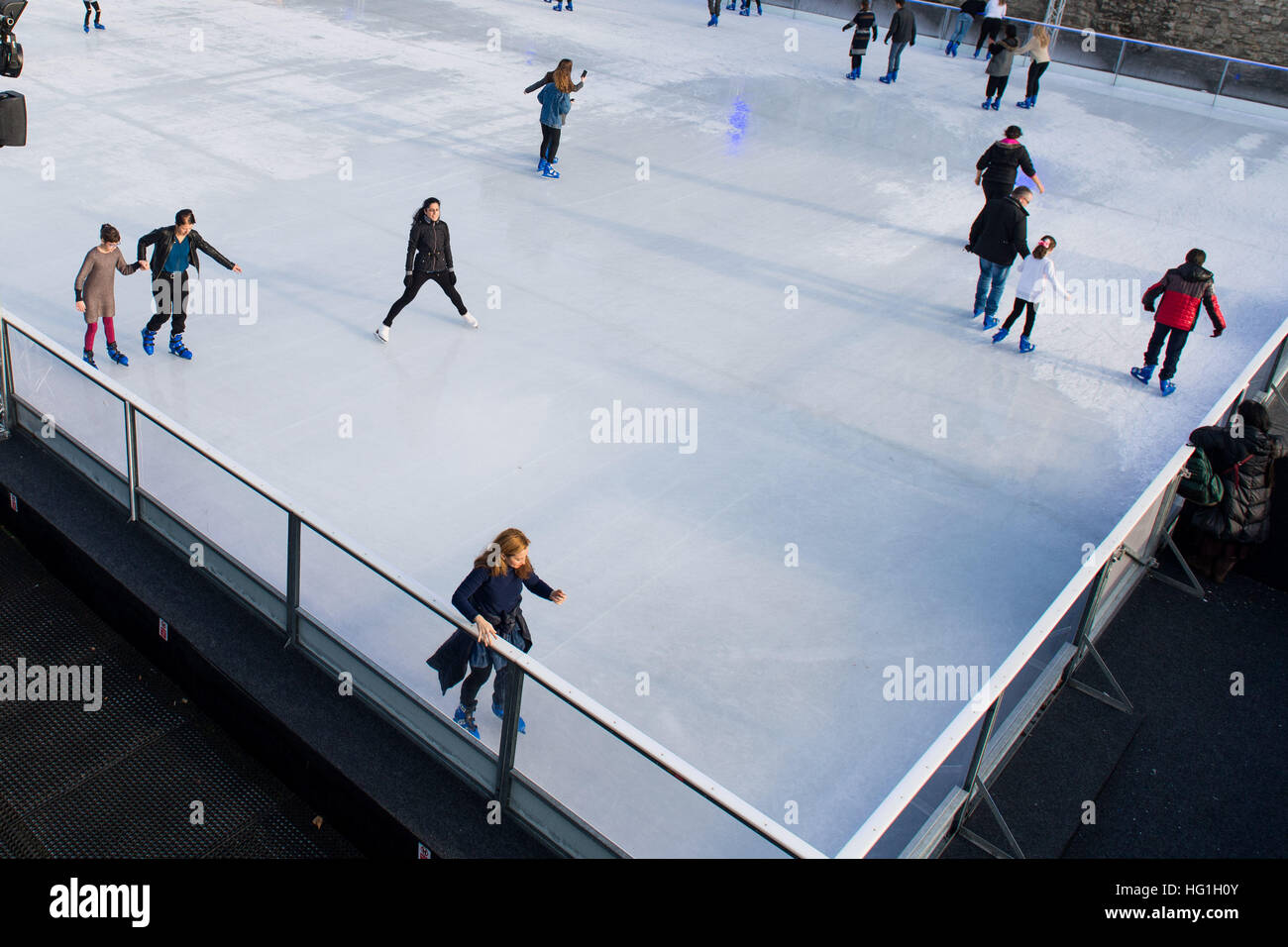 Tower Of London temporary outdoor ice rink, London, UK Stock Photo Alamy