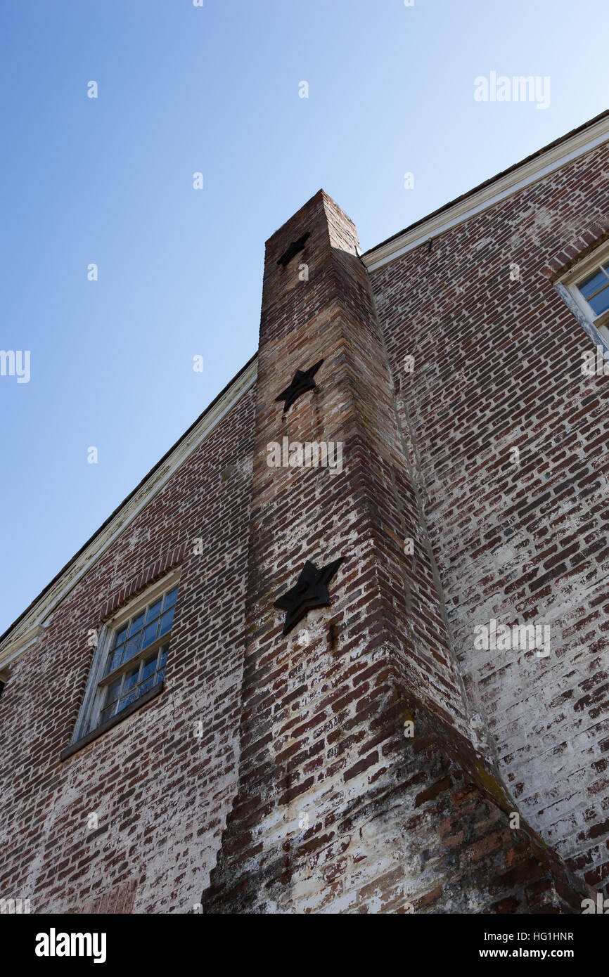 Color photographs of historic buildings at Allaire Village in Allaire