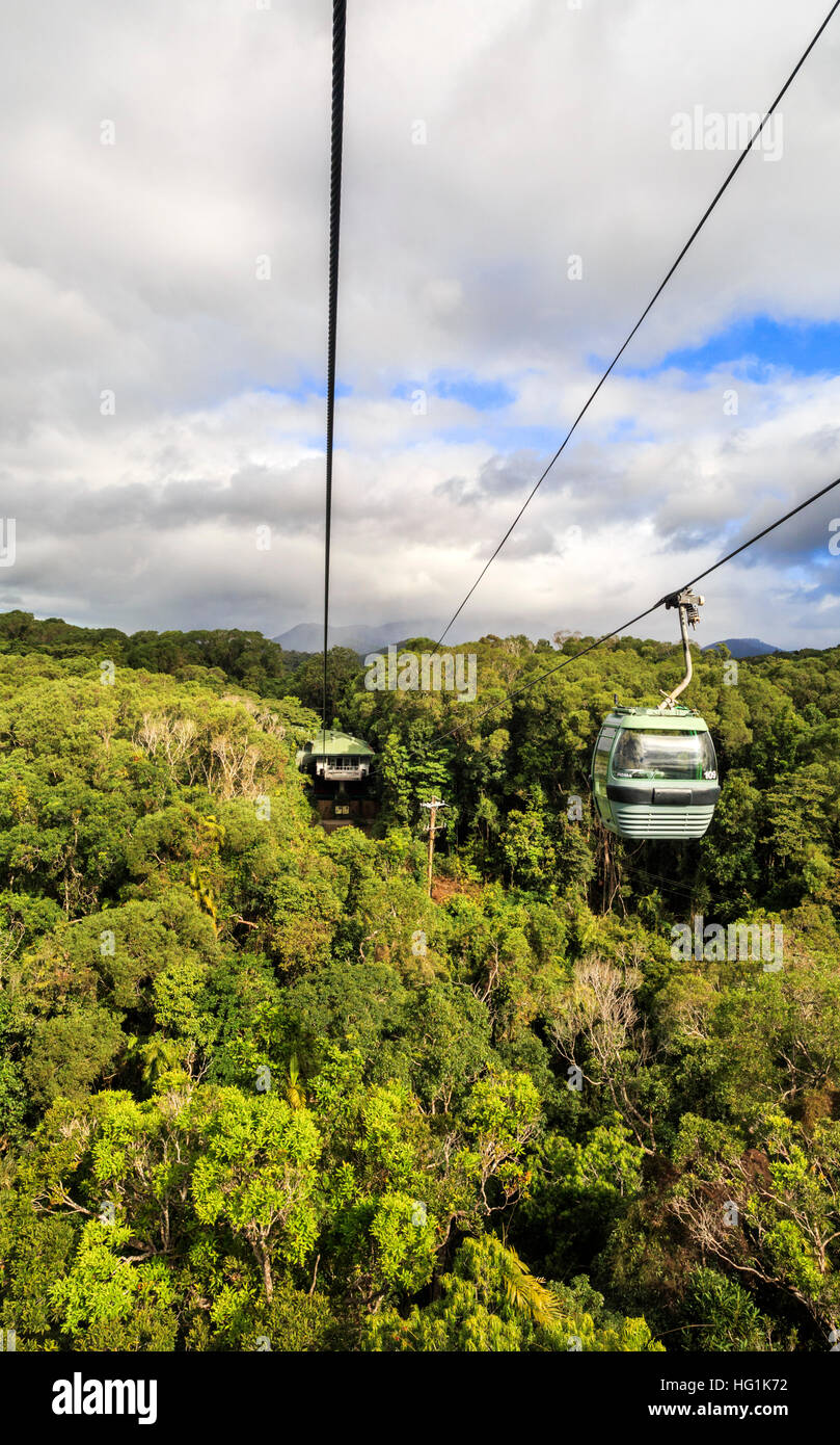 Kuranda Skyrail Rainforest Cableway cable car with Barron Falls station