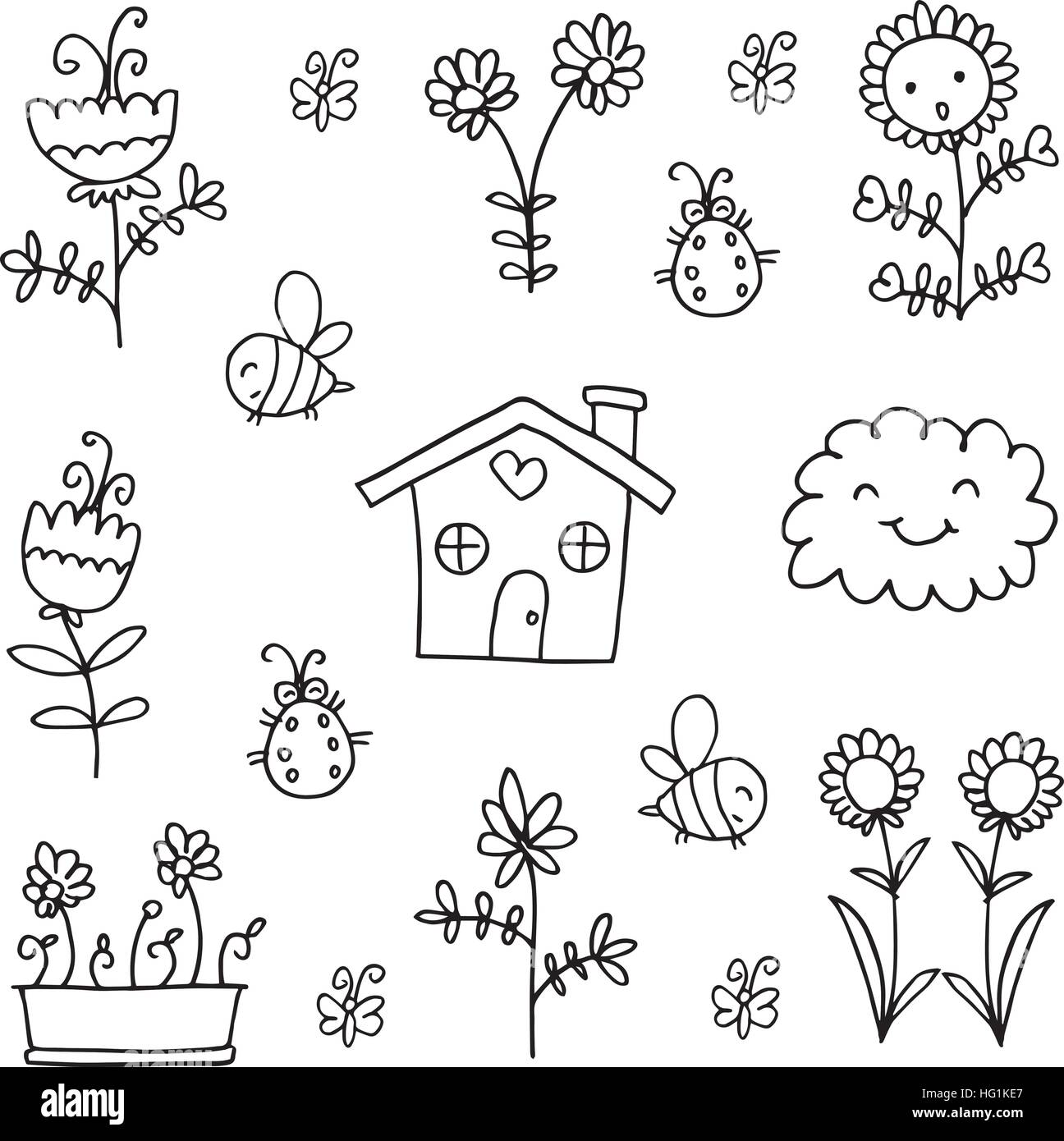 Doodle of spring object collection Stock Vector Image & Art - Alamy