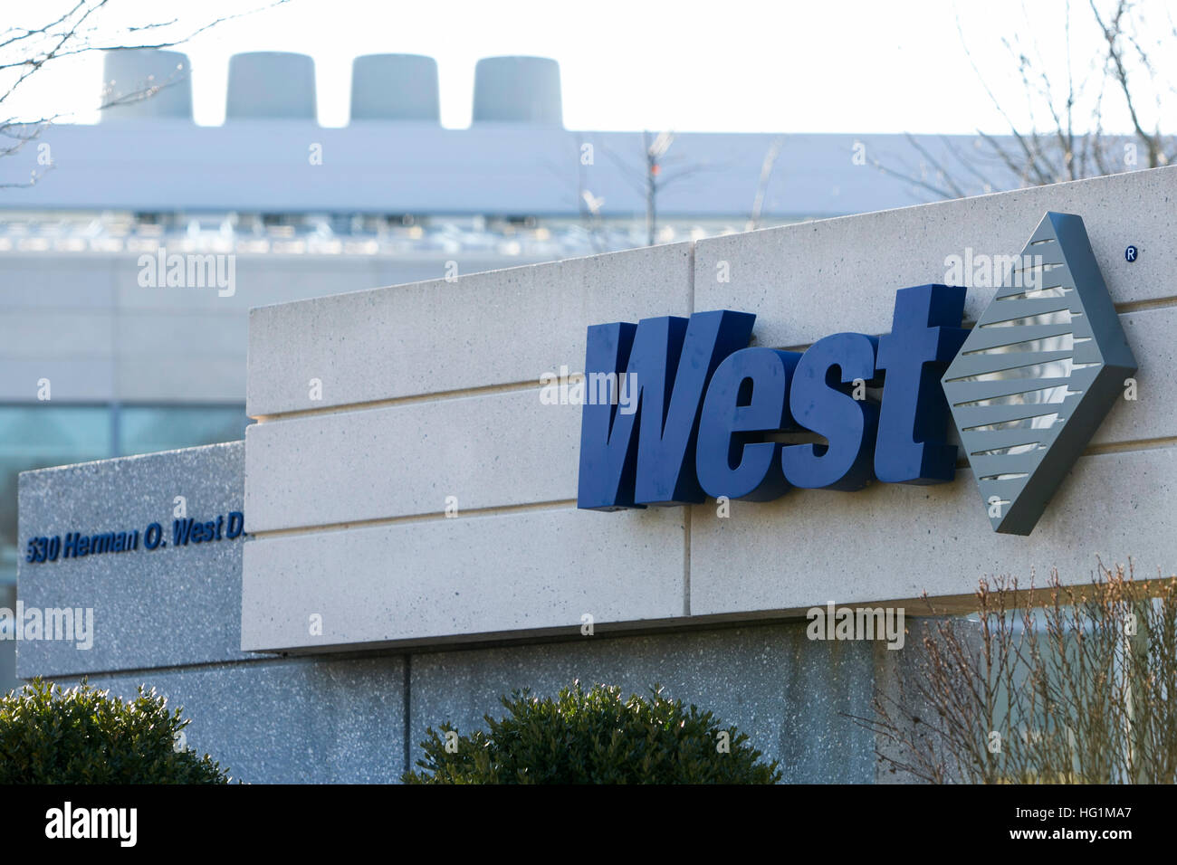 A logo sign outside of a facility occupied by West Pharmaceutical Services,  Inc., in Exton, Pennsylvania on December 10, 2016 Stock Photo - Alamy