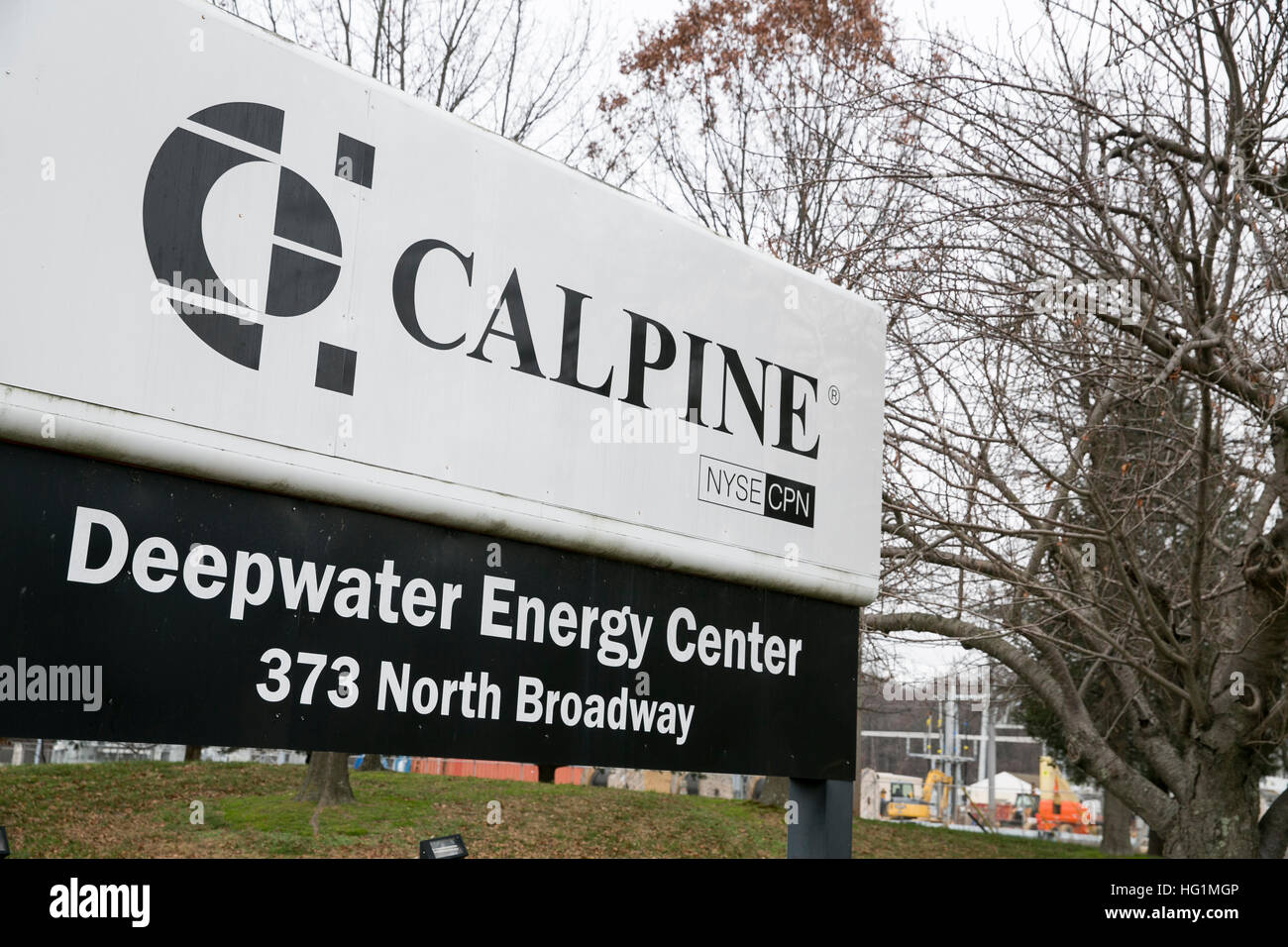 A logo sign outside of a facility occupied by the Calpine Corporation