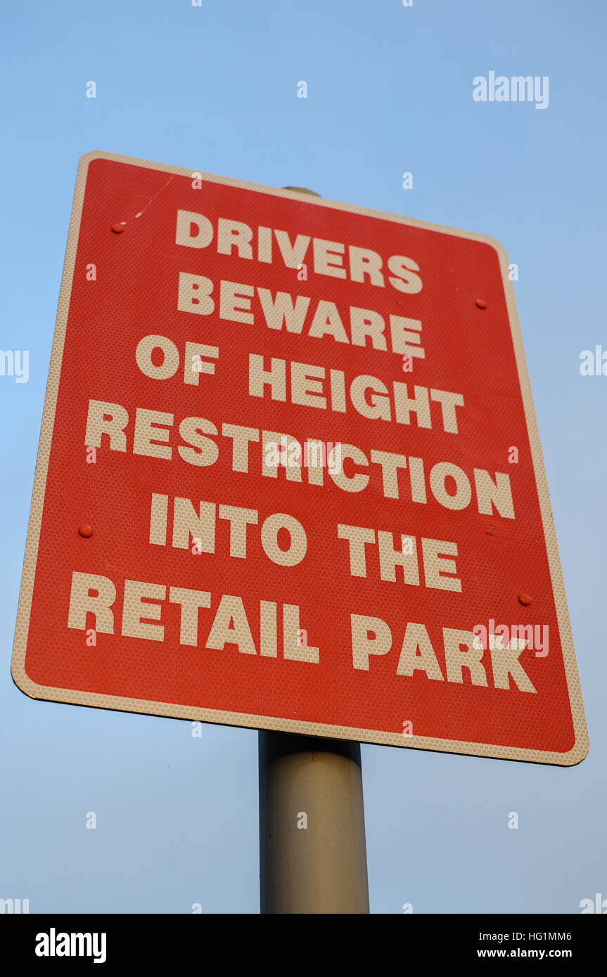 Traffic height restriction sign Stock Photo