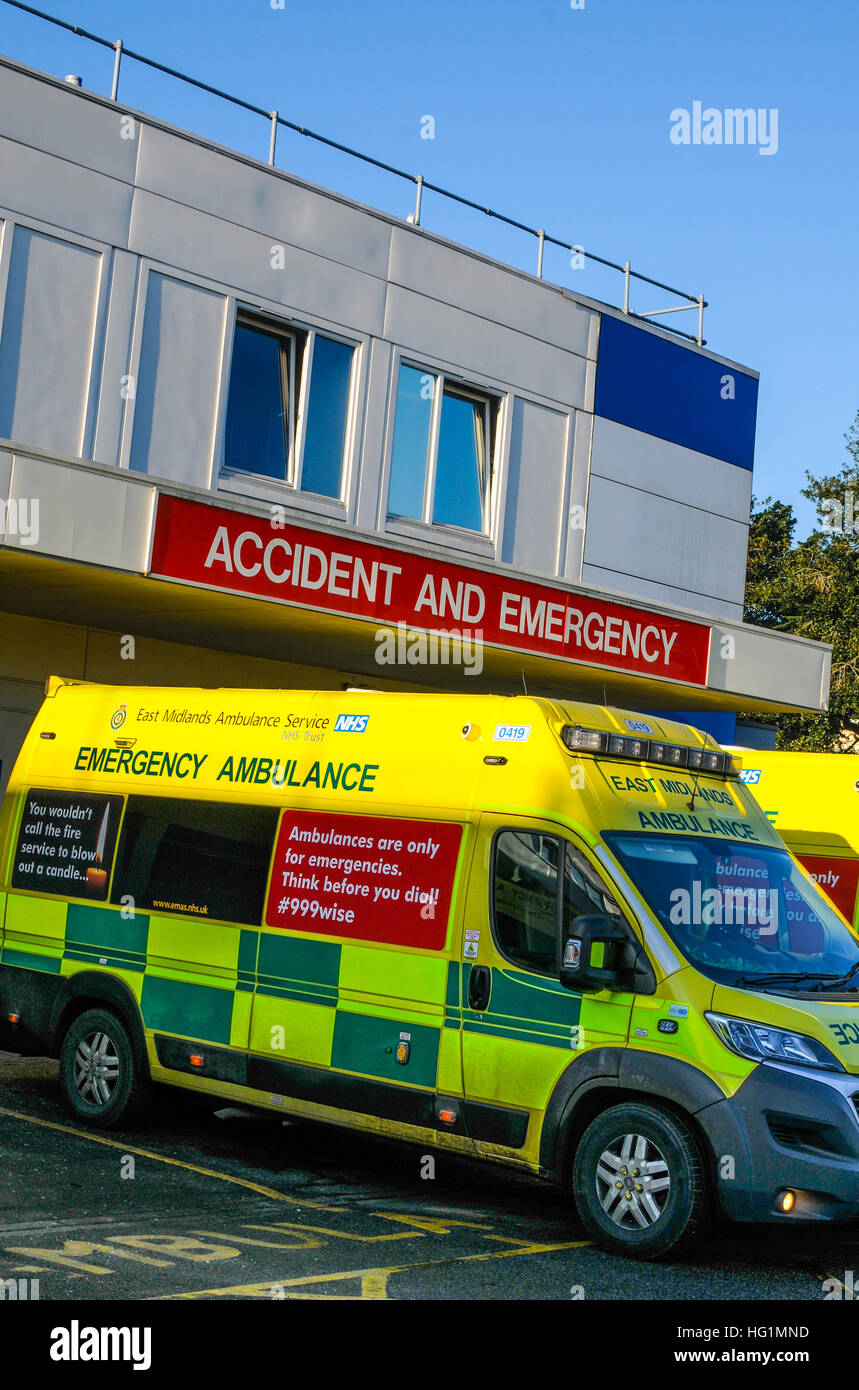 Ambulance Northampton general hospital Stock Photo