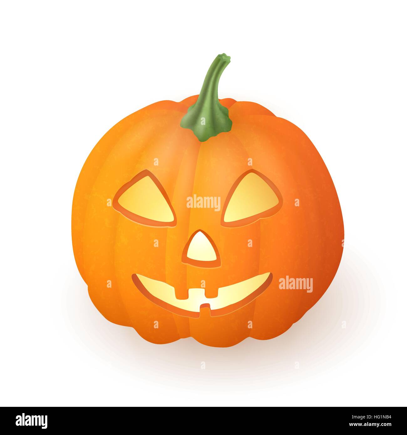 Cartoon funny Jack O Lantern halloween pumpkin with candle light inside ...