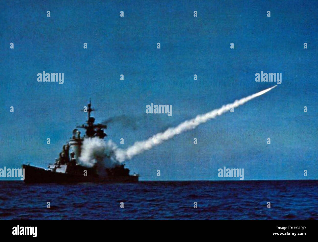 USS Chicago (CG11) launching RIM24 Tartar 1969 Stock Photo Alamy