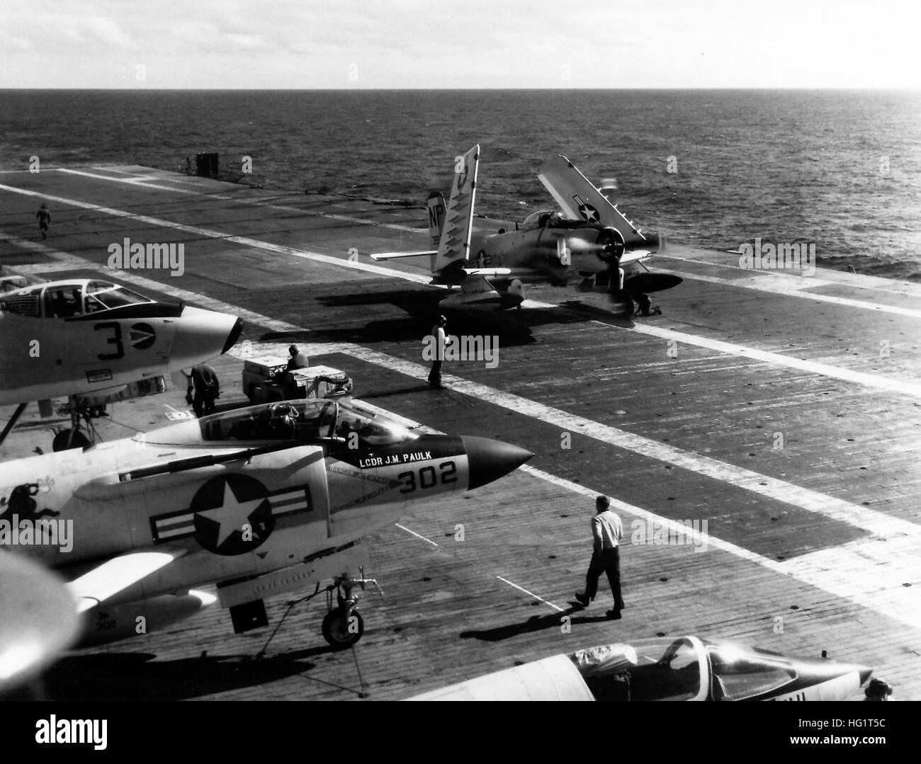 USS Hancock A1H landing 1963 Stock Photo Alamy