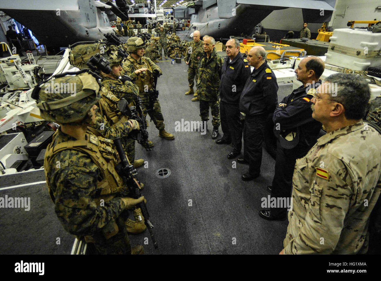 The 22nd Marine Expeditionary Unit Marines display war-fighting gear to ...