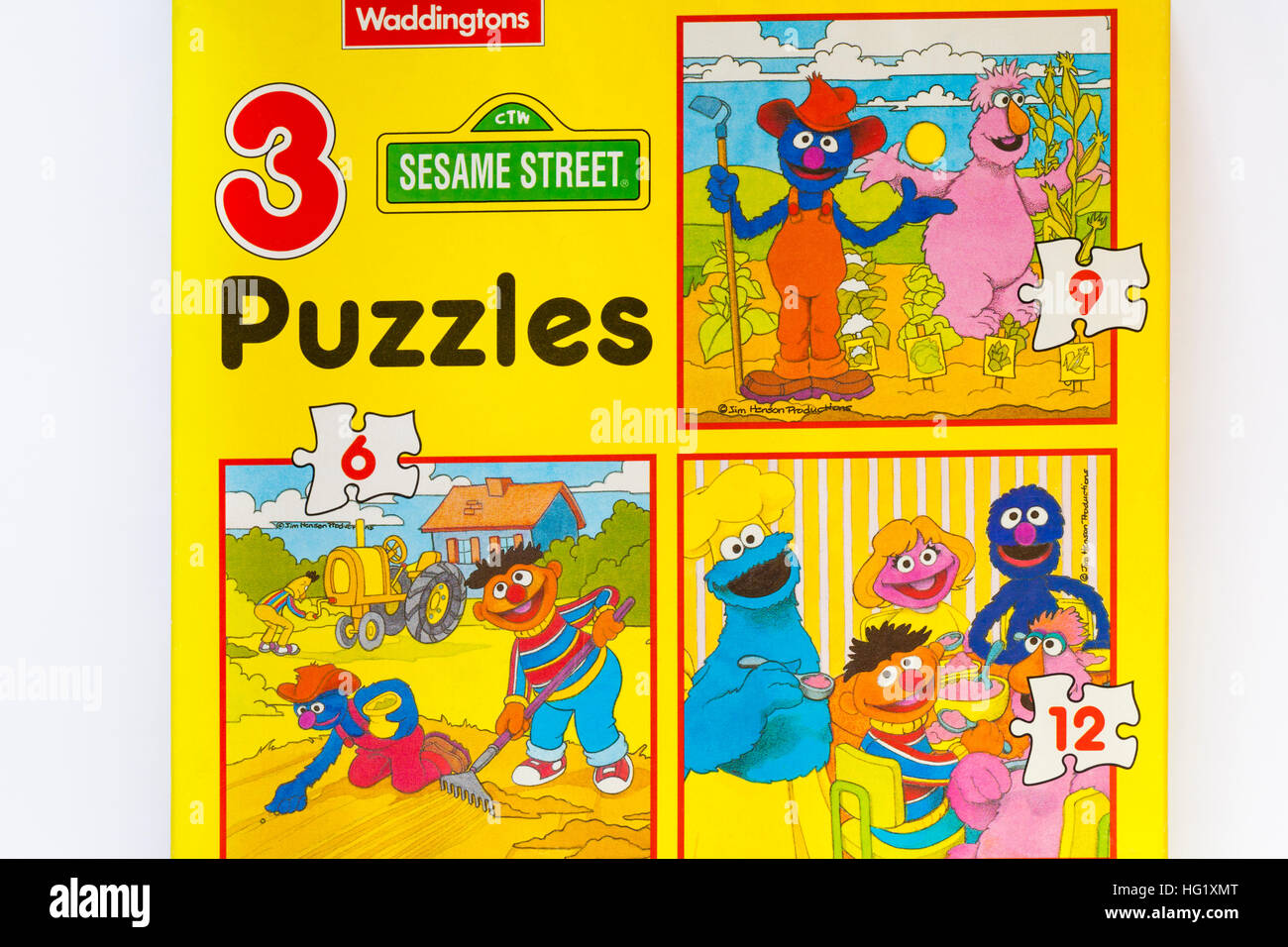 3 Sesame Street puzzles by Waddingtons Stock Photo - Alamy