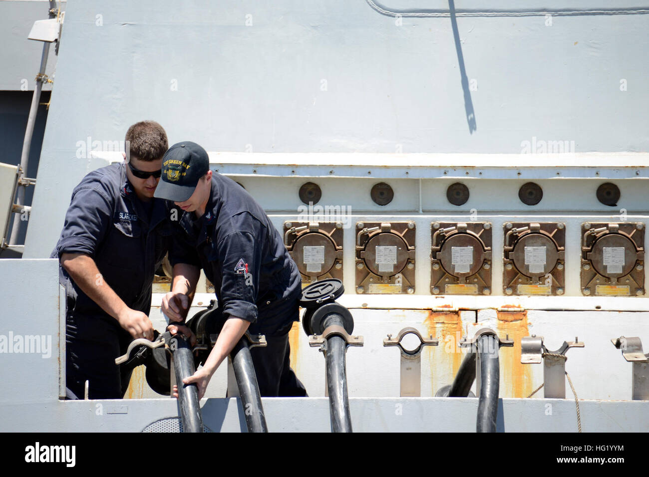 Interior Communications Electrician 2nd Class Frank Slapnicker(left