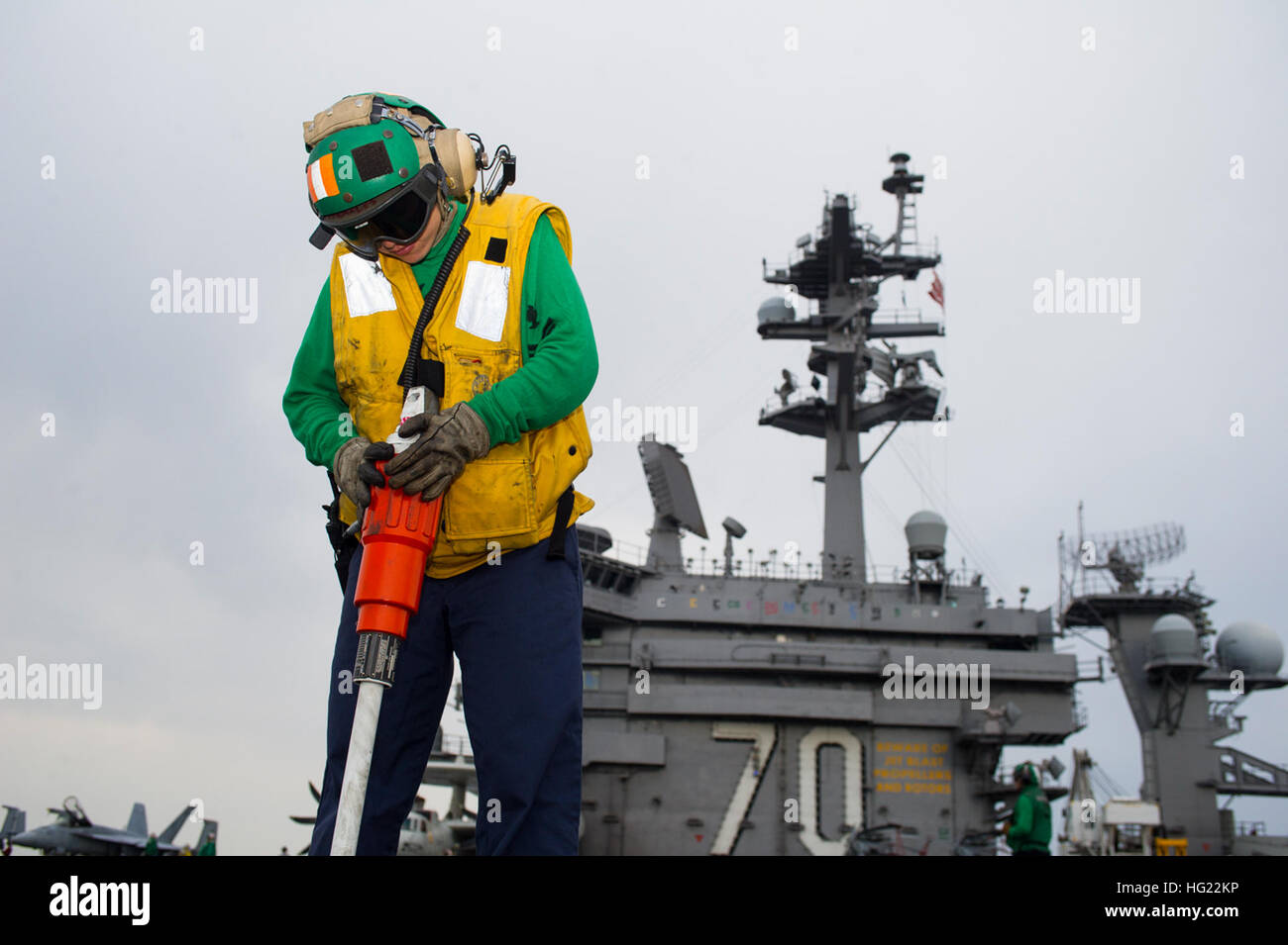 Aviation Boatswain’s Mate (Equipment) 2nd Class Jasmin Morales performs