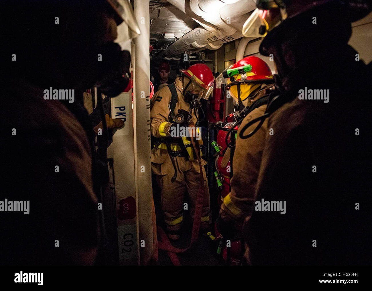 Sailors aboard Ticonderoga-class guided-missile cruiser USS Normandy ...