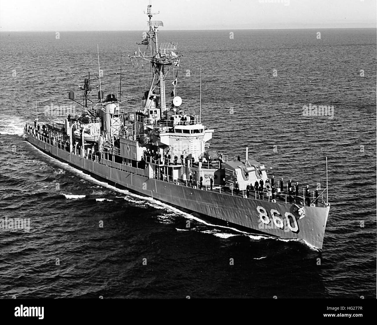 USS McCaffery (DD-860), a Gearing-class destroyer, is underway ...
