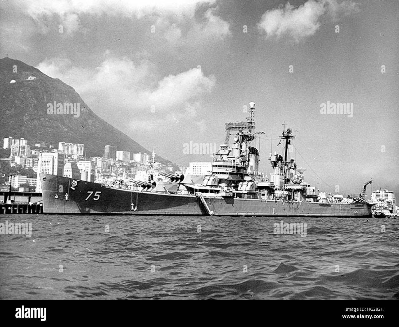 USS Helena (CA-75) at Hong Kong in 1961-62. Official U.S. ...