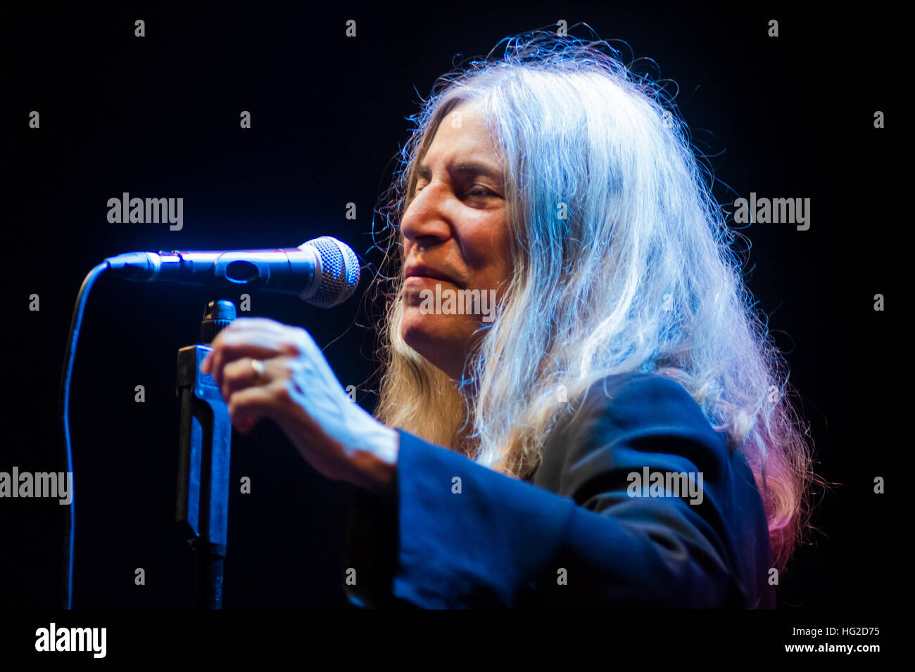Turin, Italy, 27th July 2015 Patti Smith perfoms live the Horses tour Stock Photo