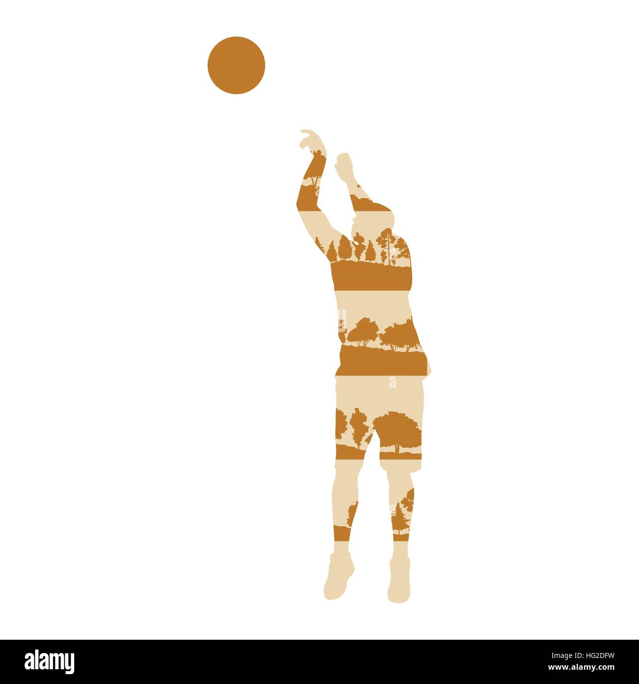 Basketball player vector background concept made of forest trees ...
