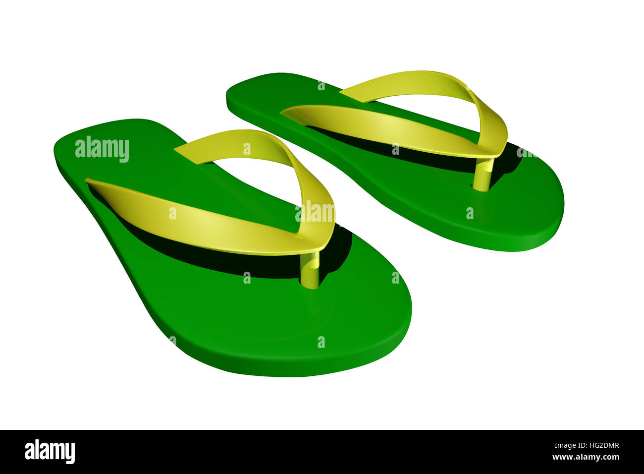 Green and yellow slippers Stock Photo - Alamy
