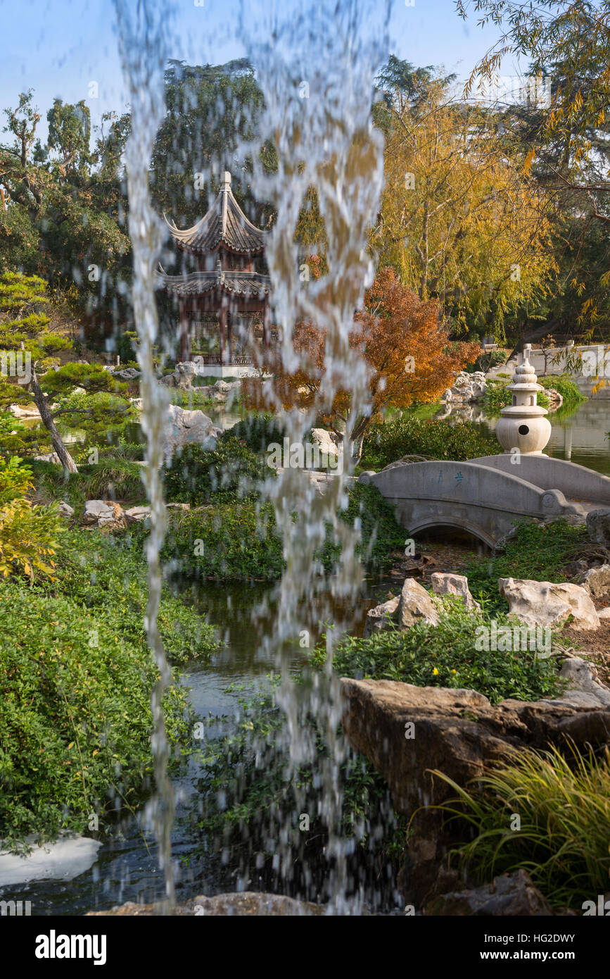 Inspired by the centuries-old Chinese tradition of private gardens designed for scholarly pursuits, Liu Fang Yuan, or the Garden of Flowing Fragrance, Stock Photo