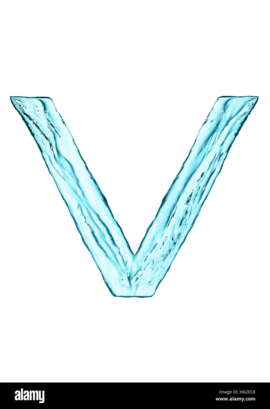Water Splash Letter V With Light Blue Color On White Background Stock Photo Alamy