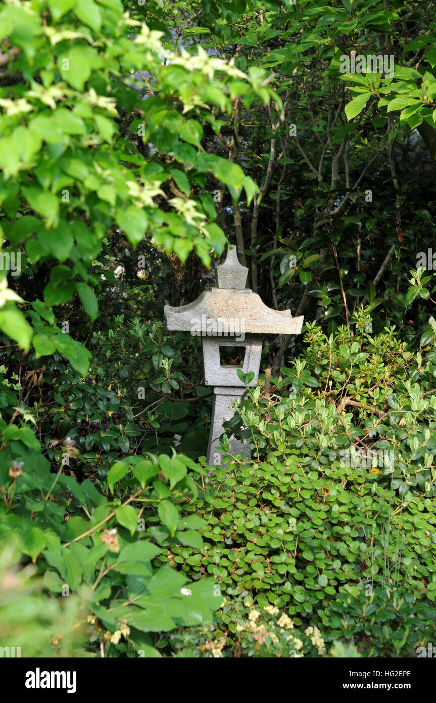 Japanese lantern in a garden Stock Photo Alamy