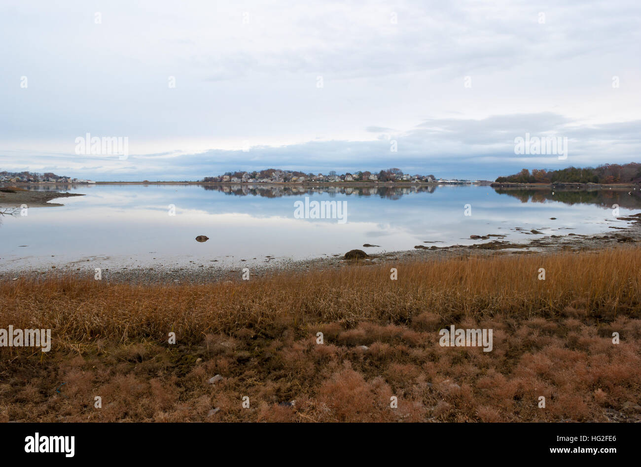 Hull waterfront homes viewed from the shore of the World's End park Stock Photo Alamy