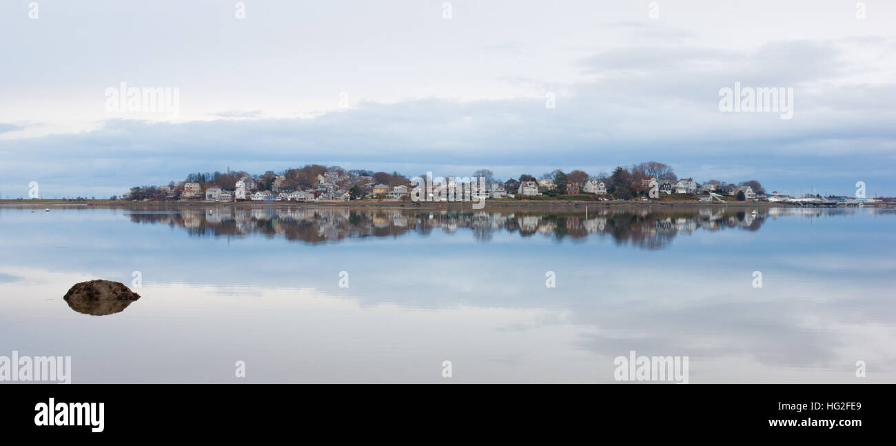 Hull waterfront homes viewed from the shore of the World's End park Stock Photo Alamy