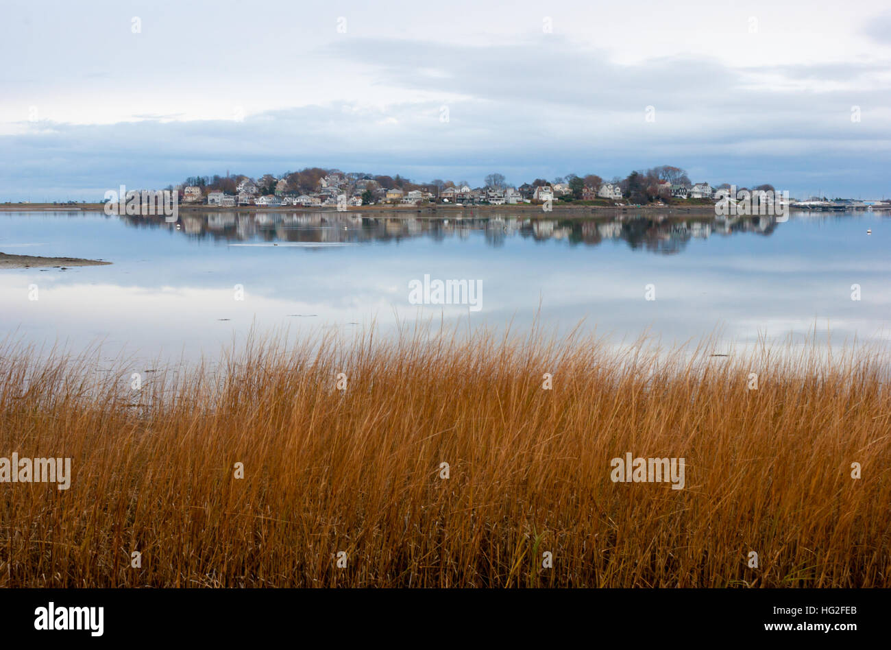 Hull waterfront homes viewed from the shore of the World's End park Stock Photo Alamy