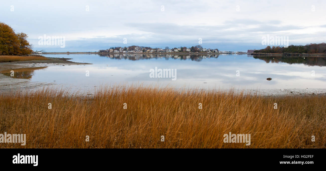 Hull waterfront homes viewed from the shore of the World's End park Stock Photo Alamy