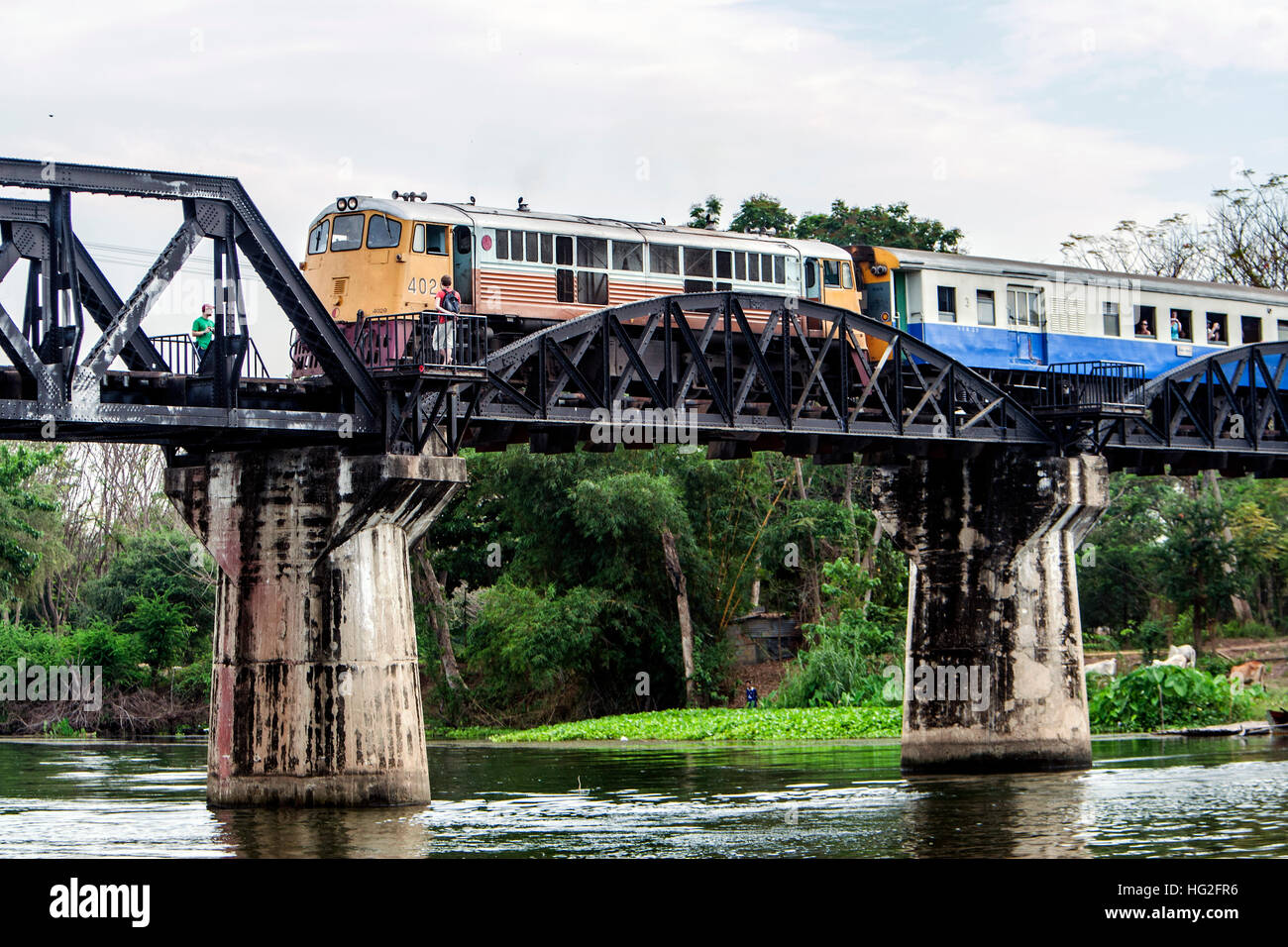 Train Bridge on the River Kwai Kanchanaburi Thailand Stock Photo Alamy
