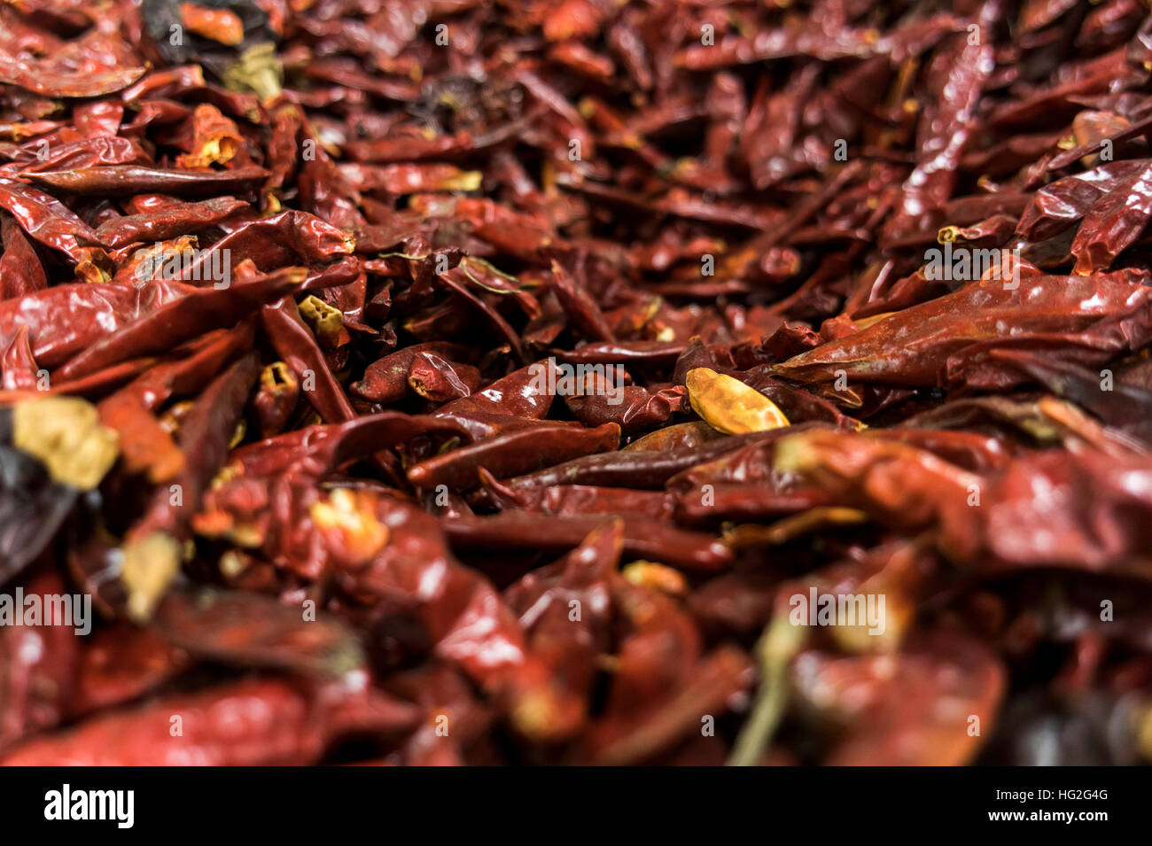 Red dried chile peppers Stock Photo Alamy
