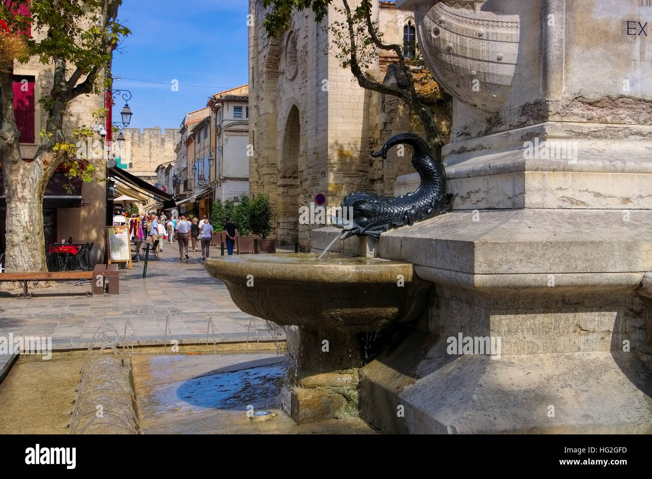 Aigues Mortes Brunnen in der Camargue - Aigues Mortes well in Camargue, France Stock Photo