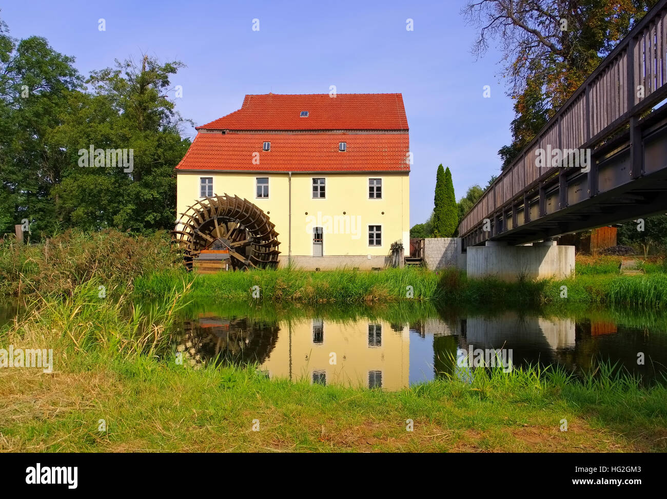 Plessa Elstermuehle - the old  watermill in Plessa, Lusatia Stock Photo