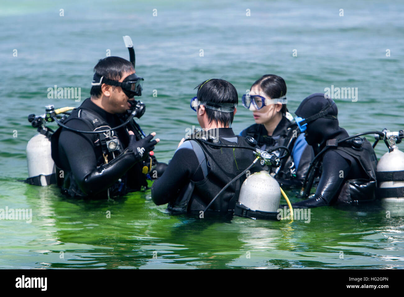Diving instruction Boracay island Philippines Stock Photo Alamy