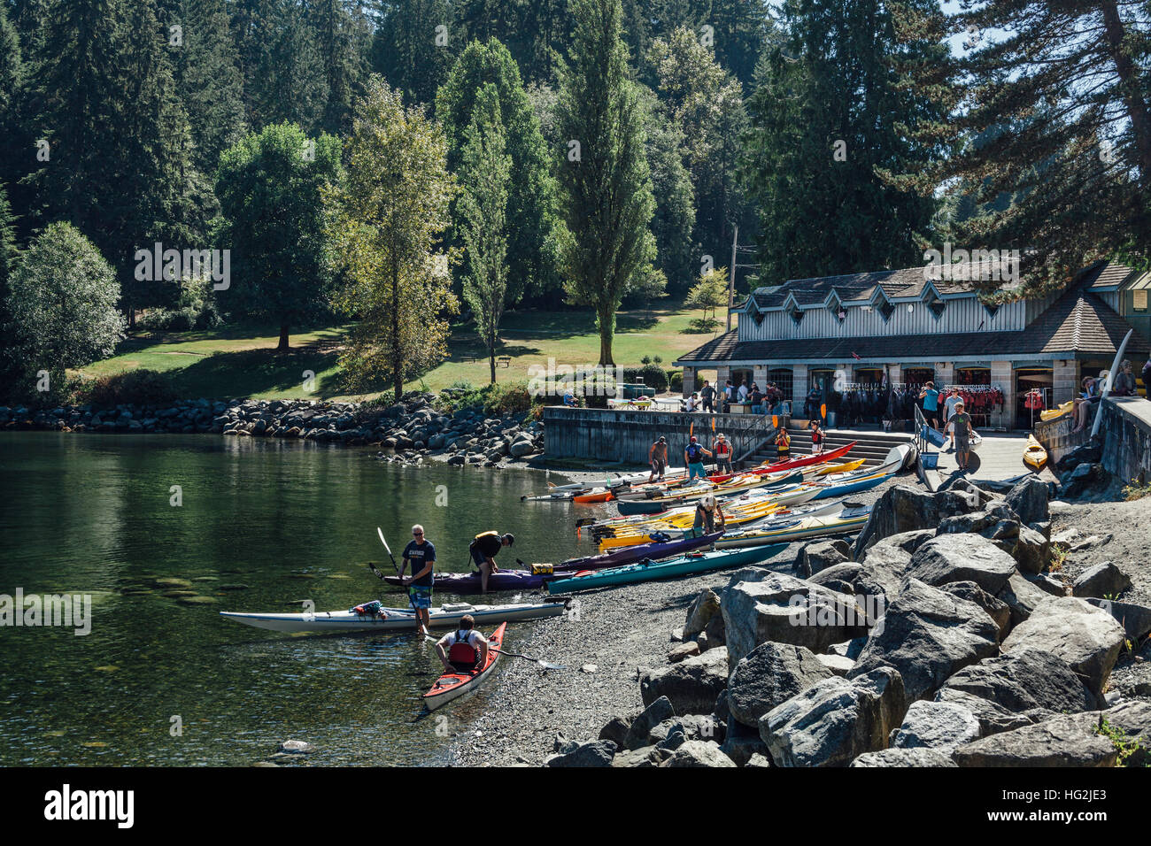 Deep Cove canoeing & kayaking centre - British Columbia, Canada Stock Photo