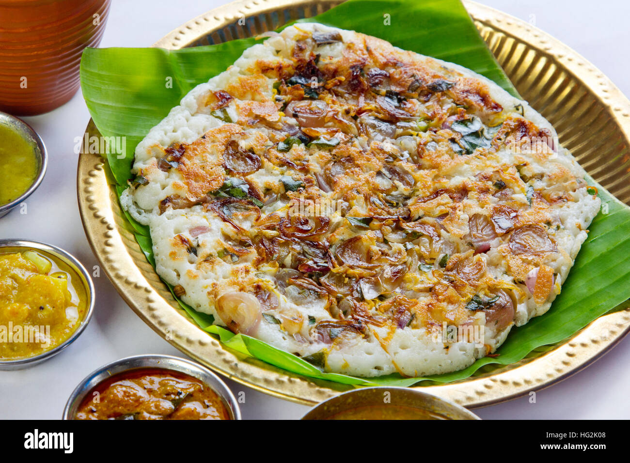 Close up of Uttapam and chutney Stock Photo Alamy