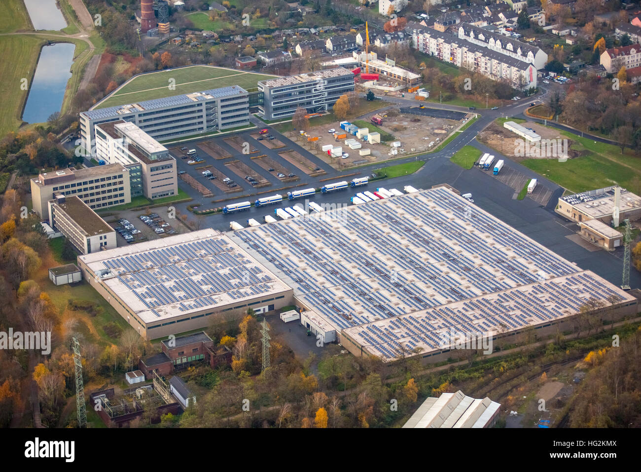 Aerial view, ALDISüd,ALDIsouth, headquarters discounters, Mülheim an