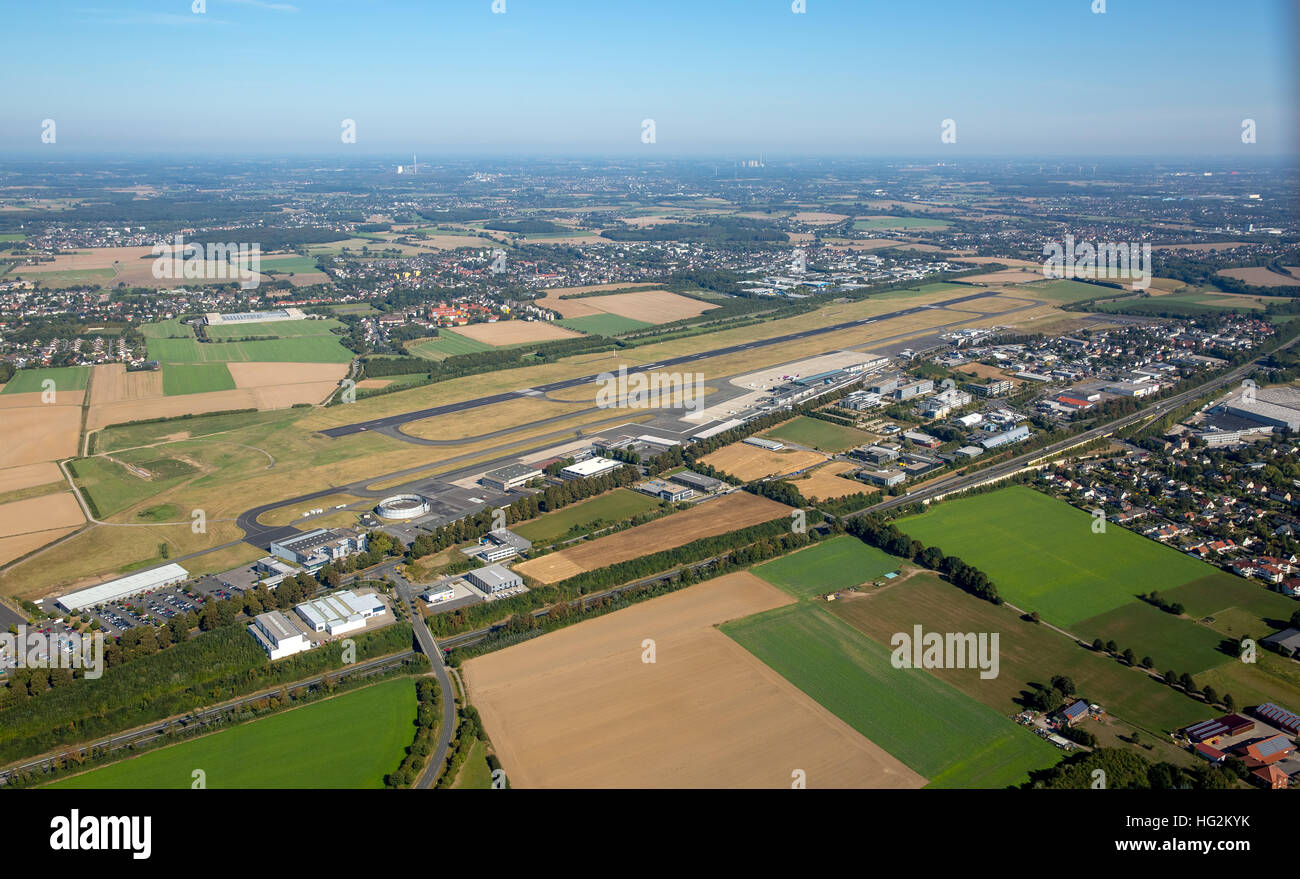 Aerial view, Dortmund airport on the outskirts of Holzwickede, Dortmund ...