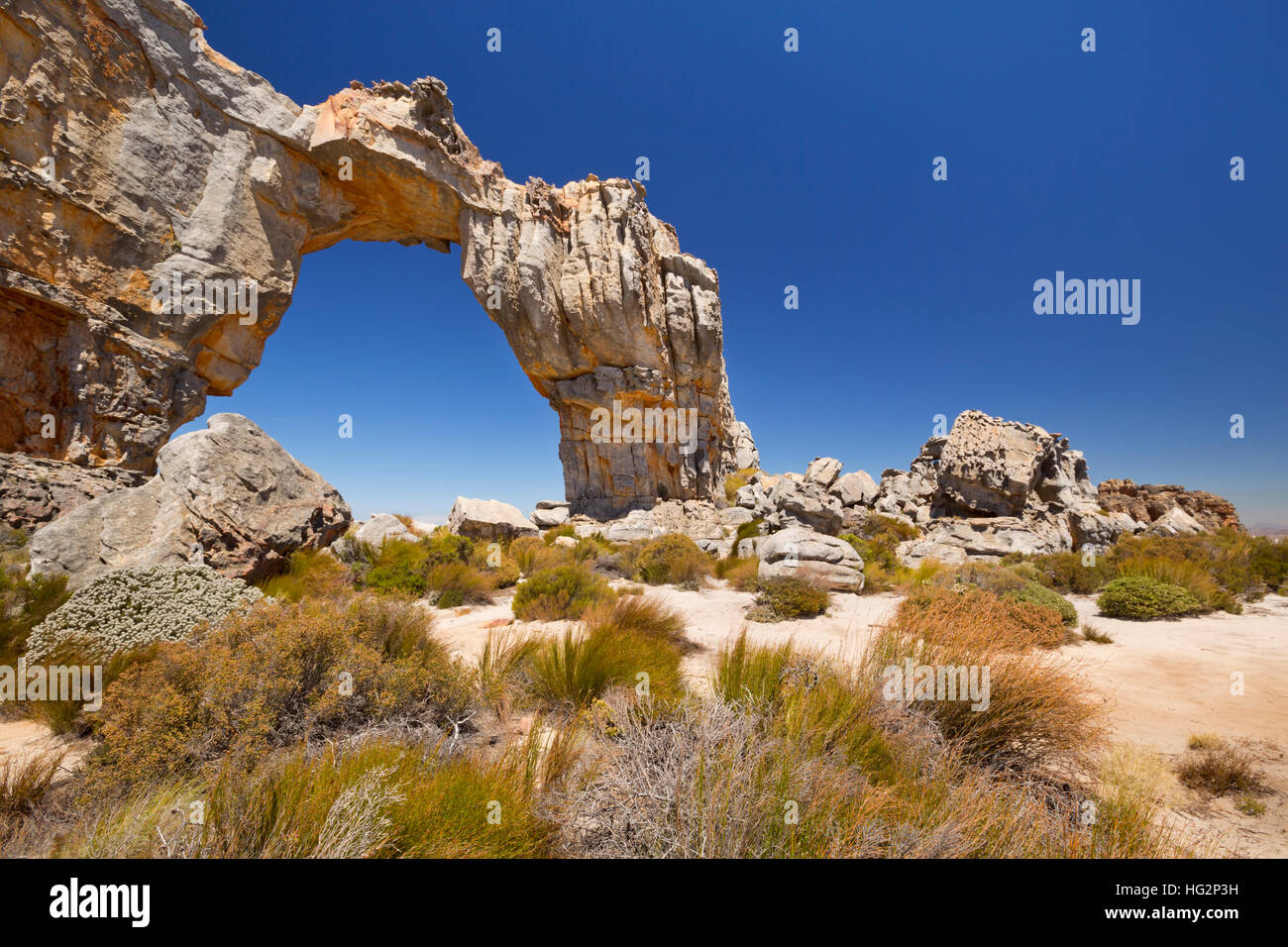 The remote Wolfsberg Arch in the Cederberg Wilderness in South Africa. Stock Photo