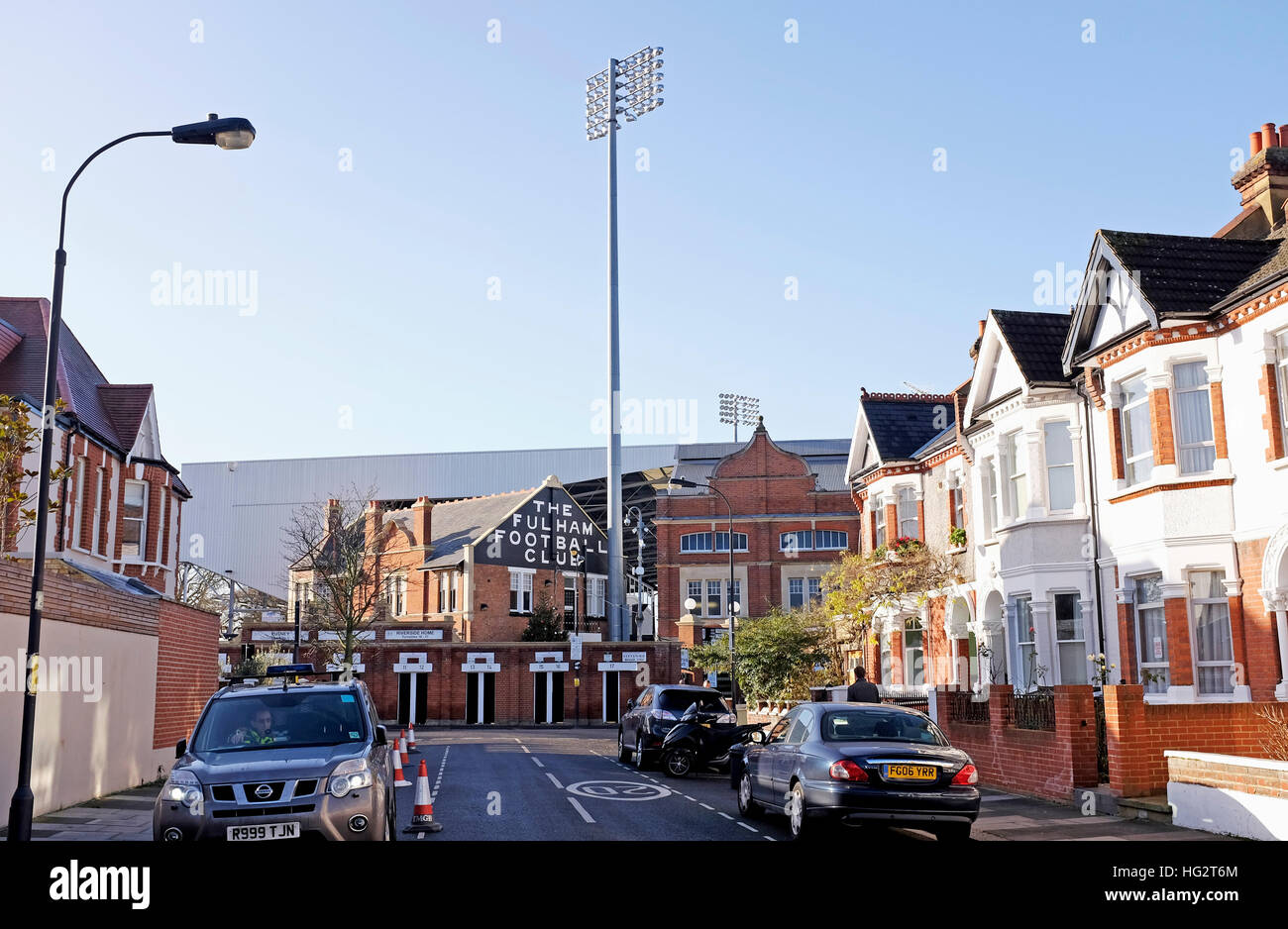 Borough of Hammersmith and Fulham in West London - Craven Cottage stadium home of Fulham football club Stock Photo