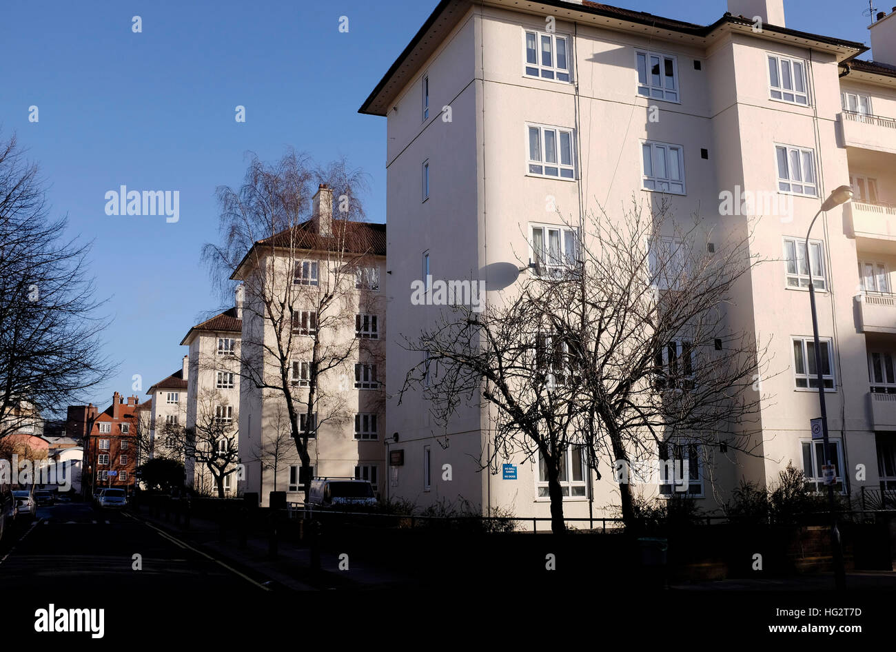 Borough of Hammersmith and Fulham in West London - Council flats Stock Photo