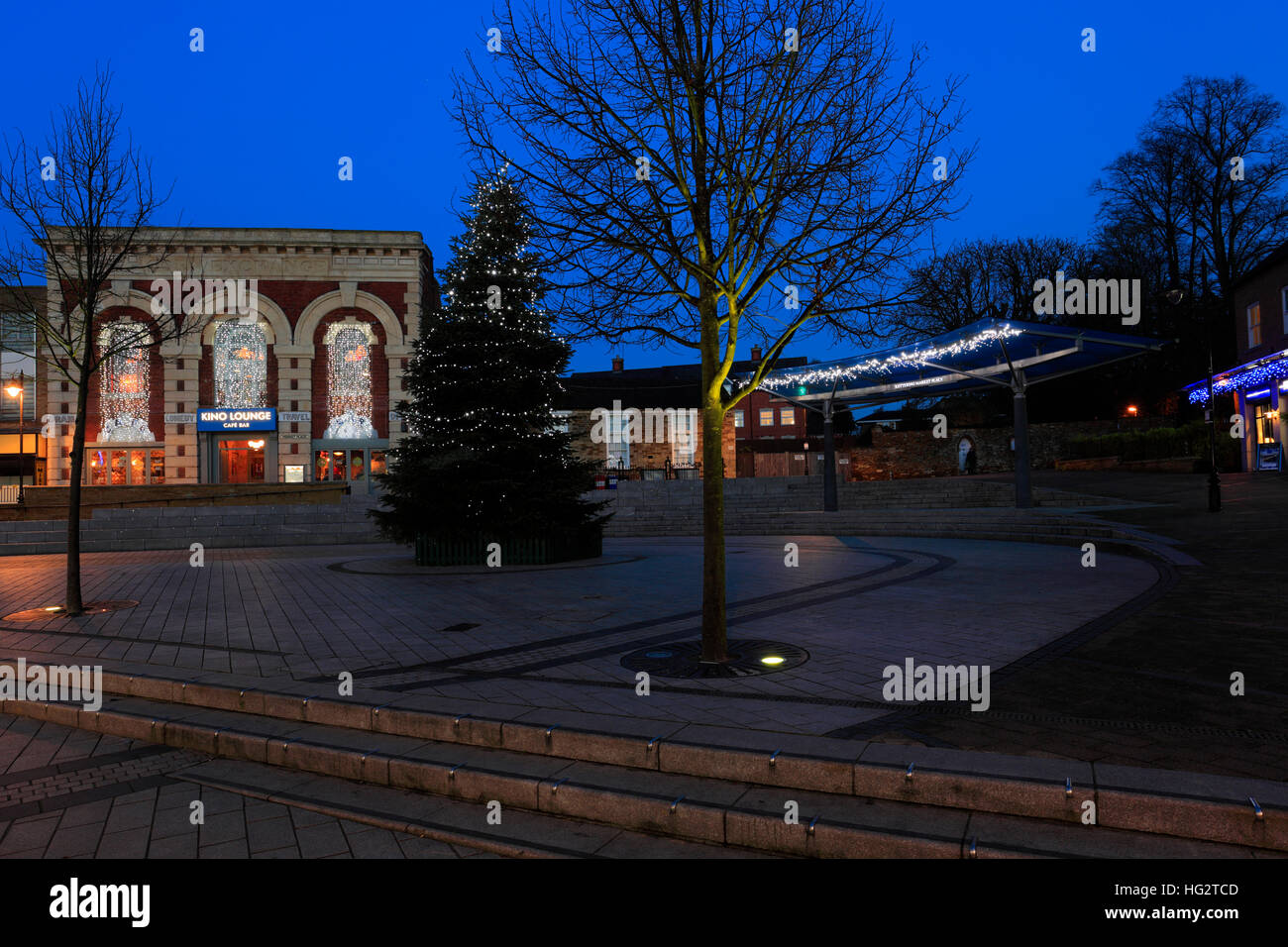 Christmas lights, Corn Exchange, Market Place, Kettering town