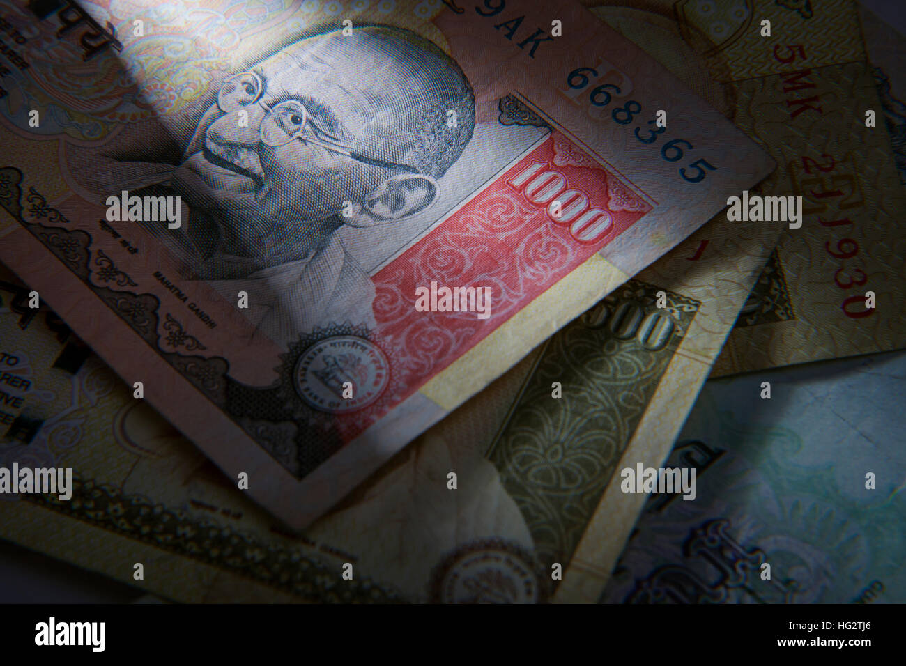Indian currency notes Stock Photo