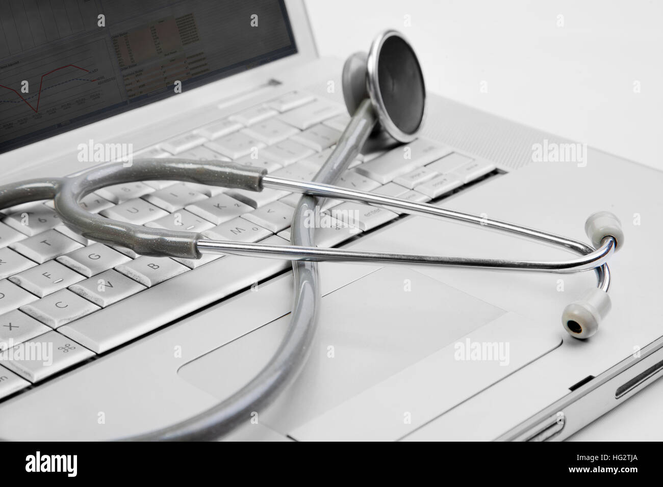Stethoscope on a modern keyboard Stock Photo - Alamy