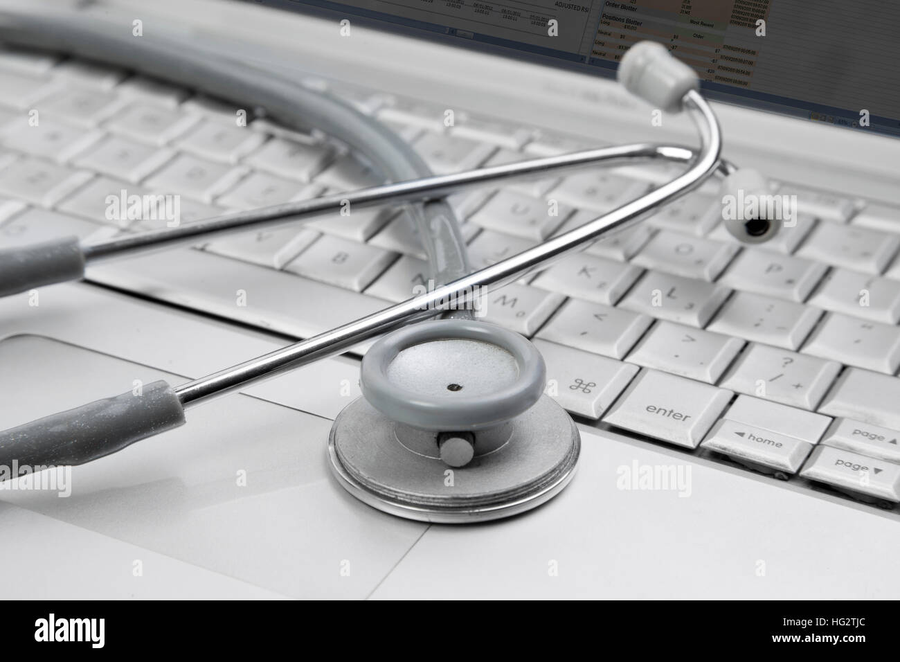 Stethoscope on a modern keyboard Stock Photo - Alamy